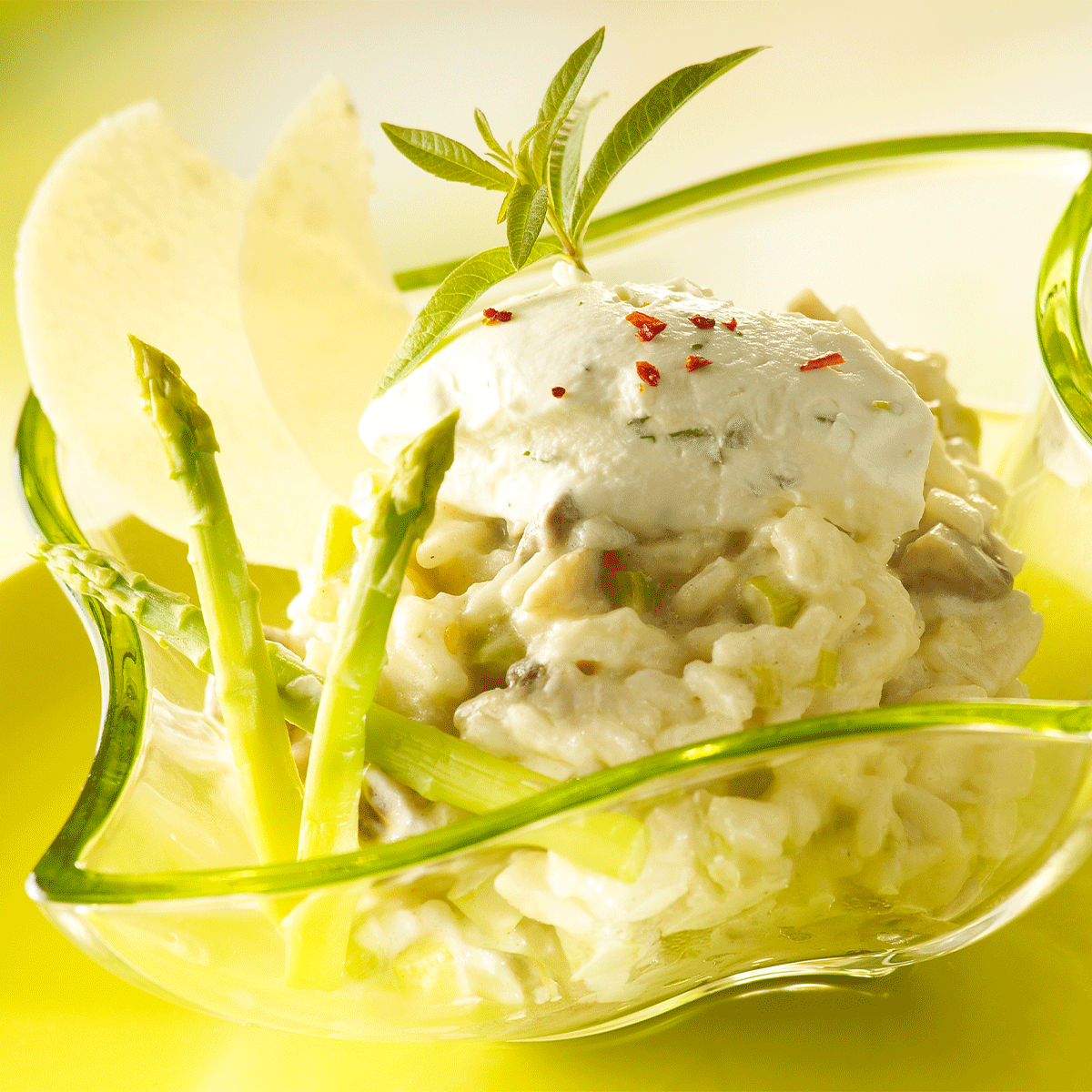 Recette - Risotto Aux Asperges Vertes Et Champignons | Lactalis Foodservice