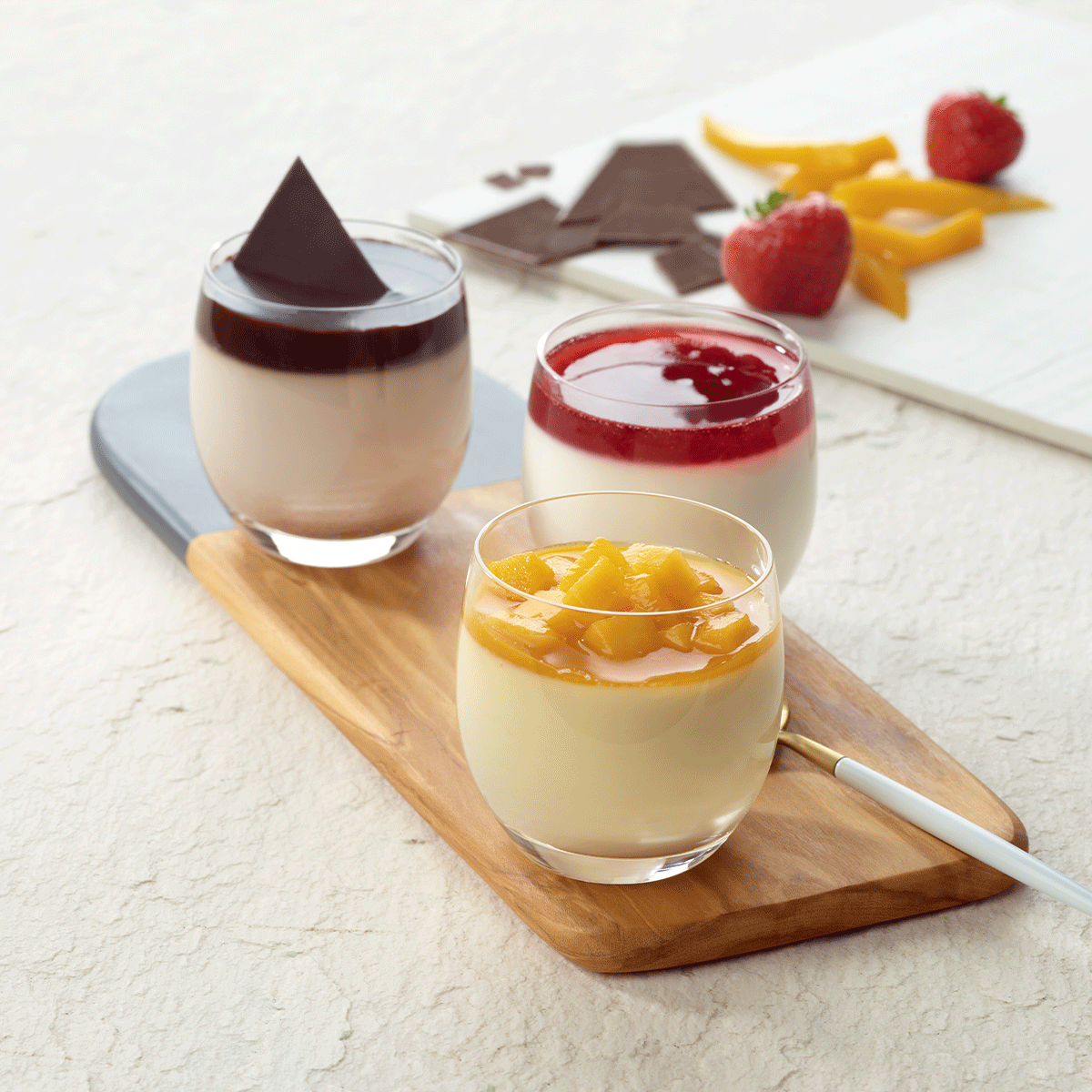 Recette - Trio de panna cotta | Lactalis Foodservice